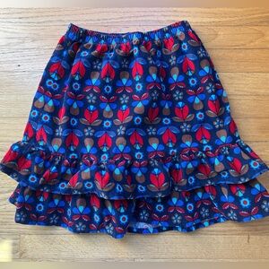 Hanna Andersson Kids' Skirt - Corduroy, navy blue, flowers, Size 140 / 10 US
